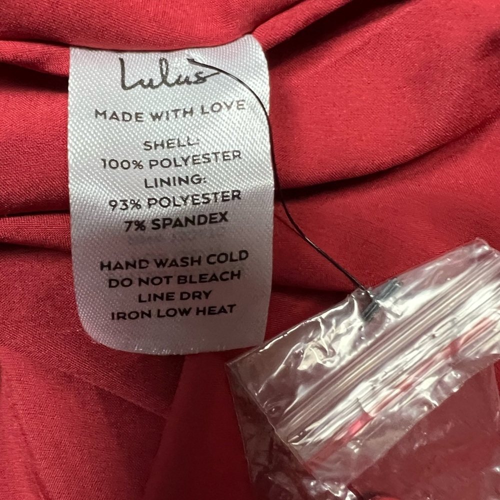 Lulus Floral Smocked Long Sleeve Mini Dress Womens Size S Red - Picture 9 of 12